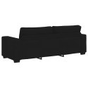 VidaXL Sofa 3-osobowa, czarna, 220x77x82 cm, tapicerowana tkaniną