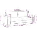 VidaXL Sofa 3-osobowa, czarna, 220x77x82 cm, tapicerowana tkaniną