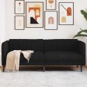 VidaXL Sofa 3-osobowa, czarna, tapicerowana tkaniną