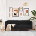 VidaXL Sofa 3-osobowa, czarna, tapicerowana tkaniną
