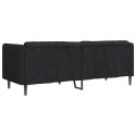 VidaXL Sofa 3-osobowa, czarna, tapicerowana tkaniną