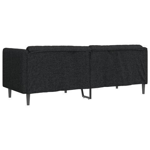 VidaXL Sofa 3-osobowa, czarna, tapicerowana tkaniną