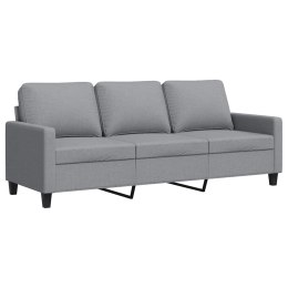 VidaXL Sofa 3-osobowa, jasnoszara, 180 cm, tapicerowana tkaniną