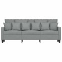 VidaXL Sofa 3-osobowa, jasnoszara, 180 cm, tapicerowana tkaniną