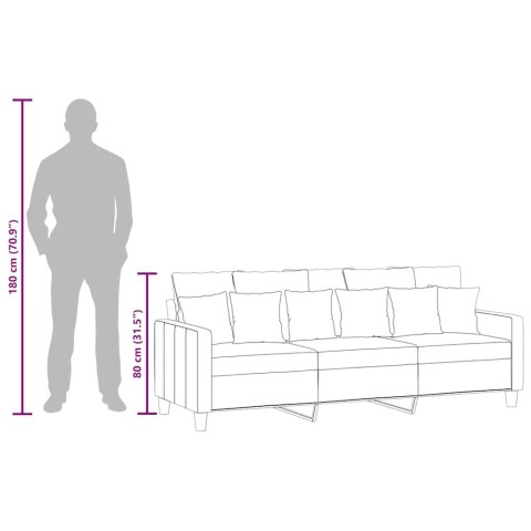 VidaXL Sofa 3-osobowa, jasnoszara, 180 cm, tapicerowana tkaniną