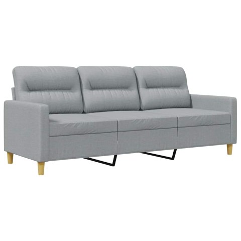 VidaXL Sofa 3-osobowa, jasnoszara, 180 cm, tapicerowana tkaniną