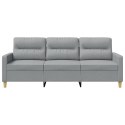VidaXL Sofa 3-osobowa, jasnoszara, 180 cm, tapicerowana tkaniną