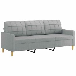 VidaXL Sofa 3-osobowa, jasnoszara, 180 cm, tapicerowana tkaniną