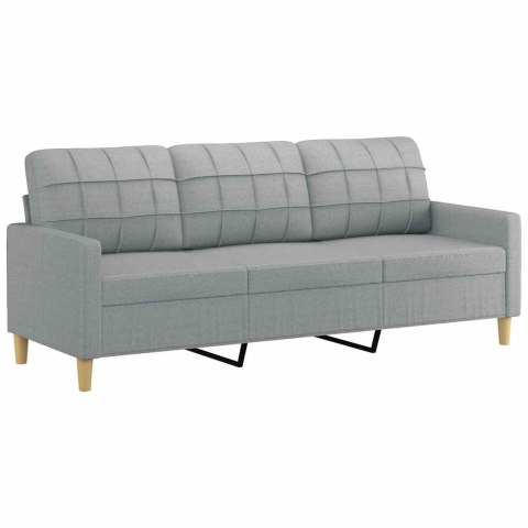 VidaXL Sofa 3-osobowa, jasnoszara, 180 cm, tapicerowana tkaniną