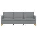 VidaXL Sofa 3-osobowa, jasnoszara, 180 cm, tapicerowana tkaniną
