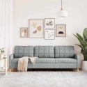 VidaXL Sofa 3-osobowa, jasnoszara, 210 cm, tapicerowana tkaniną
