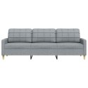 VidaXL Sofa 3-osobowa, jasnoszara, 210 cm, tapicerowana tkaniną