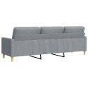 VidaXL Sofa 3-osobowa, jasnoszara, 210 cm, tapicerowana tkaniną