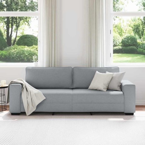 VidaXL Sofa 3-osobowa, jasnoszara, 220x77x82 cm, tapicerowana tkaniną