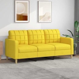 VidaXL Sofa 3-osobowa, jasnożółta, 180 cm, tapicerowana tkaniną