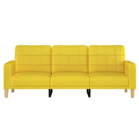 VidaXL Sofa 3-osobowa, jasnożółta, 180 cm, tapicerowana tkaniną