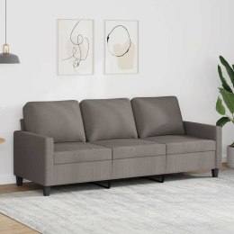 VidaXL Sofa 3-osobowa, kolor taupe, 180 cm, tapicerowana tkaniną