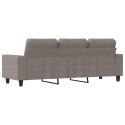 VidaXL Sofa 3-osobowa, kolor taupe, 180 cm, tapicerowana tkaniną