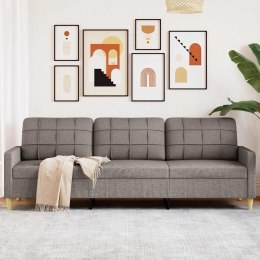 VidaXL Sofa 3-osobowa, kolor taupe, 210 cm, tapicerowana tkaniną