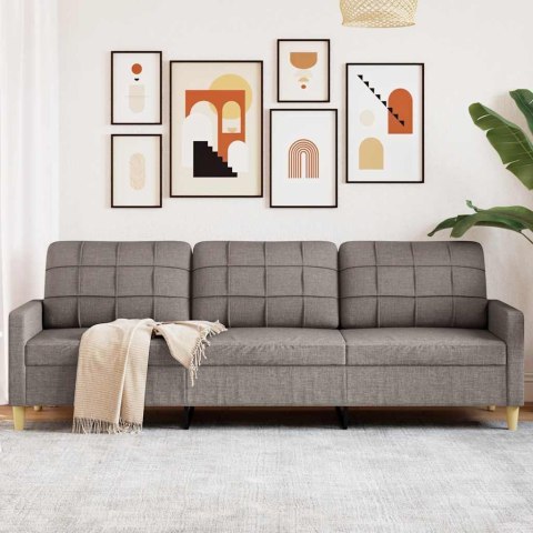 VidaXL Sofa 3-osobowa, kolor taupe, 210 cm, tapicerowana tkaniną