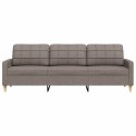 VidaXL Sofa 3-osobowa, kolor taupe, 210 cm, tapicerowana tkaniną