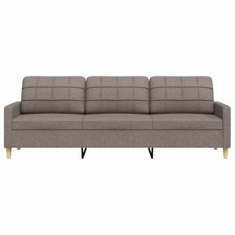 VidaXL Sofa 3-osobowa, kolor taupe, 210 cm, tapicerowana tkaniną