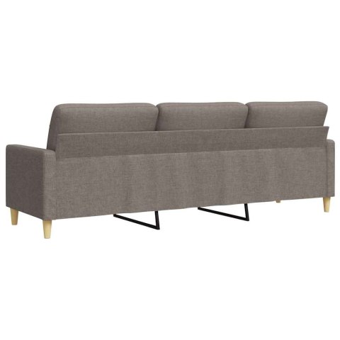 VidaXL Sofa 3-osobowa, kolor taupe, 210 cm, tapicerowana tkaniną