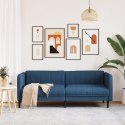 VidaXL Sofa 3-osobowa, niebieska, tapicerowana tkaniną