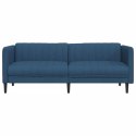 VidaXL Sofa 3-osobowa, niebieska, tapicerowana tkaniną