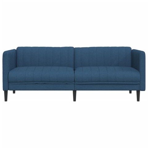 VidaXL Sofa 3-osobowa, niebieska, tapicerowana tkaniną