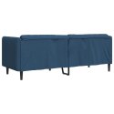 VidaXL Sofa 3-osobowa, niebieska, tapicerowana tkaniną
