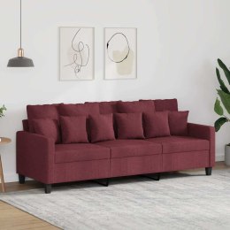 VidaXL Sofa 3-osobowa, winna czerwień, 180 cm,tapicerowana tkaniną