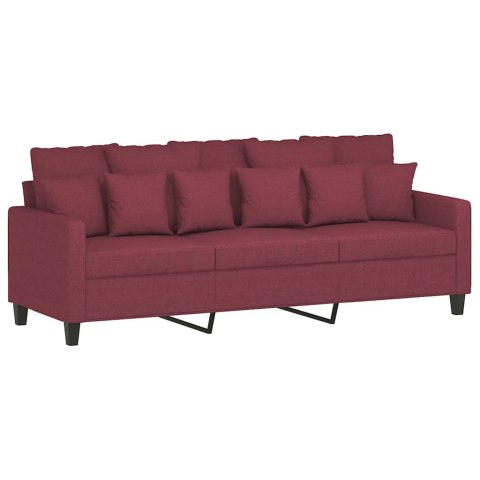 VidaXL Sofa 3-osobowa, winna czerwień, 180 cm,tapicerowana tkaniną