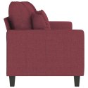 VidaXL Sofa 3-osobowa, winna czerwień, 180 cm,tapicerowana tkaniną