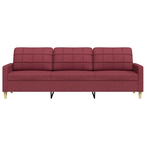 VidaXL Sofa 3-osobowa, winna czerwień, 210 cm,tapicerowana tkaniną