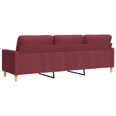 VidaXL Sofa 3-osobowa, winna czerwień, 210 cm,tapicerowana tkaniną