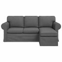 VidaXL Sofa Ciemnoszary 195 x 138 x 80 cm tkanina