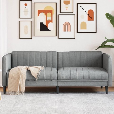 VidaXL Sofa trzyosobowa, jasnoszara, tkanina