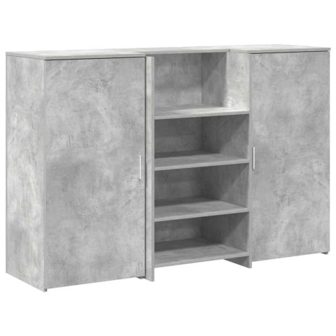 BIURKO RECEPCYJNE BETONOWE SZARE 155X50X103,5CM DREWNO KLEJONE