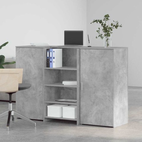 BIURKO RECEPCYJNE BETONOWE SZARE 155X50X103,5CM DREWNO KLEJONE