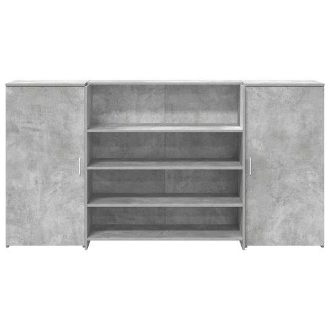BIURKO RECEPCYJNE BETONOWE SZARE 200X50X103,5CM DREWNO KLEJONE