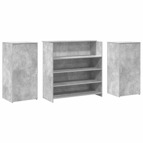 BIURKO RECEPCYJNE BETONOWE SZARE 200X50X103,5CM DREWNO KLEJONE