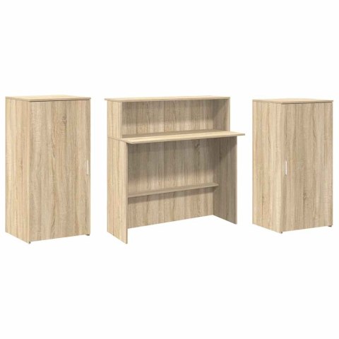BIURKO RECEPCYJNE DĄB SONOMA 200X50X103,5CM DREWNO KLEJONE