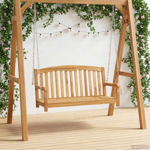 VidaXL Huśtawka 114 x 61 x 61,5 cm Lite drewno teakowe naturalny