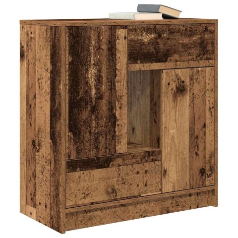 VidaXL Komoda z szufladami i drzwiami, stare drewno, 70,5x34x74,5 cm