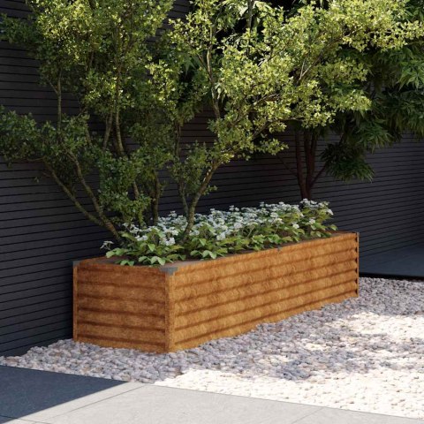 VidaXL Podwyższona grządka ogrodowa 194x50x36 cm, stal Corten