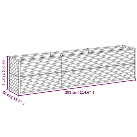 VidaXL Podwyższona grządka ogrodowa 291x50x69 cm, stal Corten