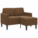 VidaXL Sofa 2-osobowa z szezlongiem w kształcie litery L Brązowa