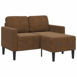 VidaXL Sofa 2-osobowa z szezlongiem w kształcie litery L Brązowa