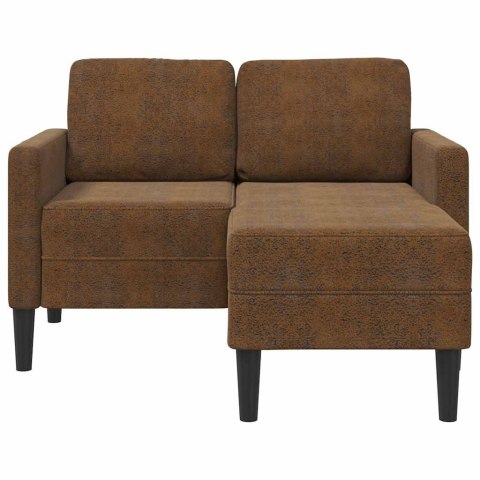 VidaXL Sofa 2-osobowa z szezlongiem w kształcie litery L Brązowa